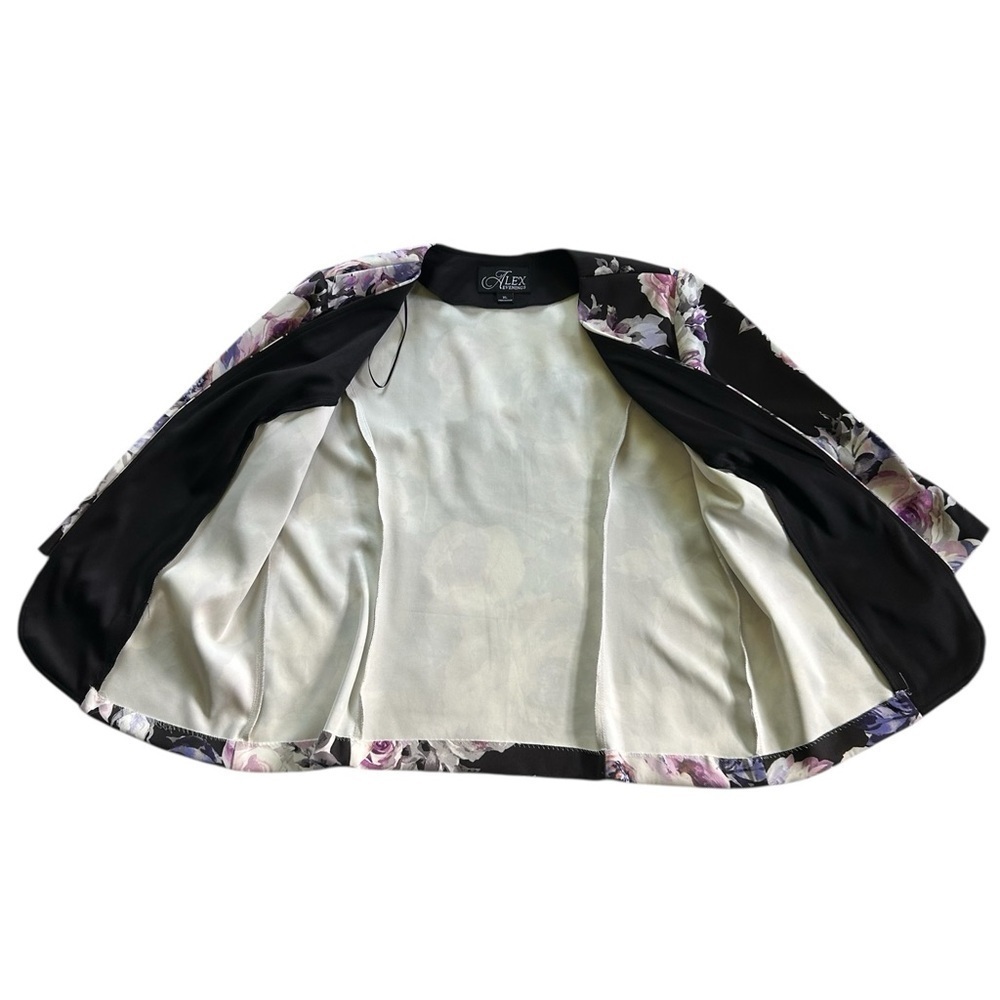 Alex Evenings Plus Size 3/4 Sleeve Purple Black Floral Tank & Jacket Set Size XL - Picture 10 of 14
